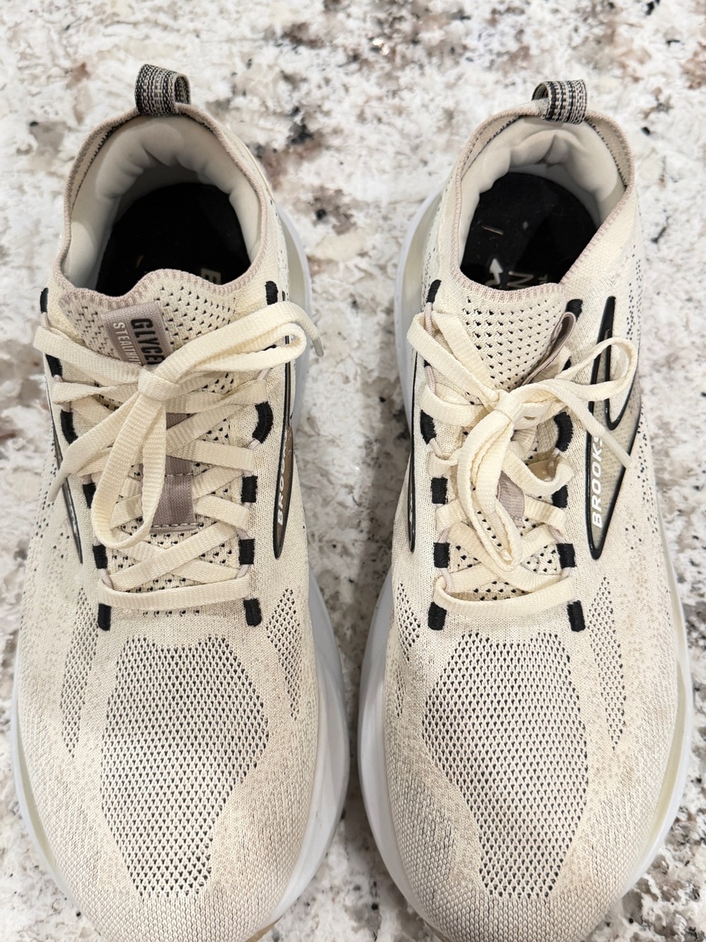 Brooks womens Cream/Black Athletic Running Shoes